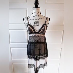 Victoria’s Secret Sheer Black Lace Lingerie Slip